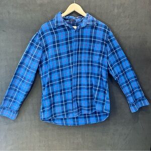 St. John's Bay Blue Plaid Casual Button Down Shirt